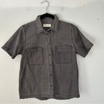 Madewell Charcoal Black Short Sleeve Button Down Shirt Small Photo 1