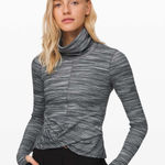 Lululemon Melodic Movement Long Sleeve Twist Front Turtleneck Gray Space Dye Photo 0