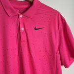 Nike  dri fit ladies bright pink with speckles athletic polo shirt size small Photo 3