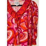 Alden Adair Jean Top Lovers Lane Size Medium NWT Red Pink Romantic Blouse Photo 5