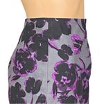 Lord & Taylor gray black purple abstract floral cotton Photo 3
