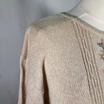 Cottage Essentials Embroidered Floral Sweater‎ Beige Ramie Cotton M Vintage Pink Size M Photo 8