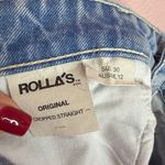 ROLLA’S Original Straight Light Wash High Rise Distressed Cropped Jeans. Size 30 Blue Photo 10