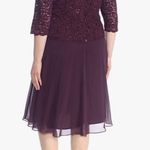 Alex Evenings Women's Tea Length Sequin Mock Dress Photo 2