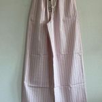 SKIMS Cotton Poplin Straight Leg Pant in Pale Pink Pencil Stripe, Size Large Photo 5