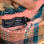 Vineyard Vines  mocked‎ puff sleeve midi dress mallard blue plaid women’s size XS Photo 9