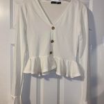 Boohoo White Peplum Top Photo 0