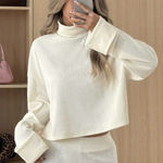 SheIn Cream Turtleneck Sweater Photo 0
