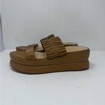Marion Parke Margo Dual Band Wedge Platform Sandals In Camel Size US 6 Photo 3