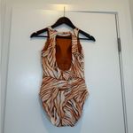 Calia Orange and White Striped One Piece Swimsuit Size 4 Photo 2