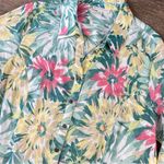JM Collection  Shirt Women 24W Colorful 100% Linen Button Front Tropical Casual Photo 2