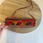 Vintage Patchwork Genuine Leather India Made Square Small Crossbody Bag Tan Photo 13