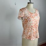 Anthropologie  Pilcro Scoop Neck Tee in Orange Motif Photo 2