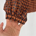 Alice + Olivia Lolita Burnout Silk Blend Houndstooth Tie-Neck Blouse Size M Photo 4