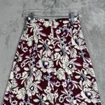 EXPRESS  Stylist Wide Leg Pants Womens 2L‎ Burgundy White Floral High Rise Boho Photo 3