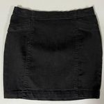 Berksha Bershka Black Solid Bodycon Stretch Denim Jean Mini Skirt Size M 🖤 Photo 0