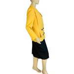 VINTAGE 1980'S DAVID BENJAMIN YELLOW & BLACK SKIRT SUIT (7/S) Photo 2