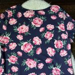 Karen Scott  Sport Navy Blue Floral Print Short Sleeve Dress Photo 6