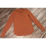 Thirdlove Rust Orange Cotton Blend Lounge Henley Long Sleeve Top Womens Small Photo 6