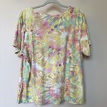 Bobbie Brooks Top Women’s 2X Short Sleeve Popover Watercolor Pastels Stretch Photo 2