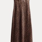 ZARA  maxi Satin Leopard animal print cheetah slip strappy casual summer dress  Photo 12