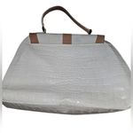 Claudia Firenze Embossed Croc Handbag Italian Leather White Photo 1
