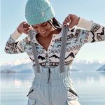 Free People FP movement All Prepped Bib Pants in Aqua Haze Size XL Photo 3