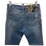 Maurizio Massimino Jeans Blue Distressed Denim Zebra Patch Button Fly EU 42 US 6 Photo 3