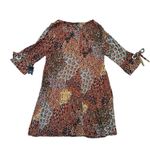 NEW MSK Abstract Print A Line Dress Size PXL Brown Photo 2