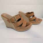 UGG  Hedy Embossed Leather Espadrille Wedge Sandals 7.5 VGUC Photo 3