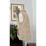 Frost Large Beige Full Zip Thick High Neck Fleece Vest Sleeveless Pocket Zip Photo 4