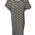 ZARA  Basic Geometric Black White Dress Sz L Short Sleeve Boxy Fit Business Photo 0