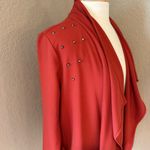 Jella Couture  Burnt Orange Open Front Lightweight Shrug Blazer Photo 1