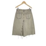 ZARA  Women's Beige TRF Overdyed Frayed Denim Mid Rise A-line Midi Skirt‎ Size L Photo 4