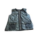 Jones New York Women's Quilted Vest Black Size XL Full Zip Pockets Photo 1