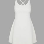 Halara Patitoff Flow Pet Hair Resistant 2-in-1 Flare Dress-Wannabe White M Photo 4