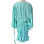 Vestique  aqua mint Green plunge mini dress Sundress Tie Sleeves NEW Size Large Photo 5
