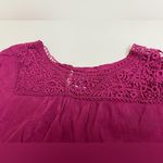 st. john's bay St. John’s Bay Maroon Long Sleeve Lace Top - Size Large - VGUC Photo 2