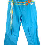 Victoria's Secret  Vintage Y2K 2003 Blue Ribbon Floral Wide Leg Crop Pants Small Photo 0