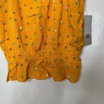 BP Women's Yellow Floral Print Tie Strap Sleeveless Crop Top Tank Size Small Photo 4