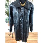 Vintage Maxam Women Medium Black Patchwork Lambskin Leather Coat Italian Mosaic Photo 1