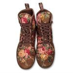 Dr. Martens  Womens Boots 7 Shoreditch Brown Floral Canvas Lace Up Combat Booties Photo 5