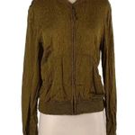 Anthropologie Maeve Golden Tan Silky Bomber Jacket Women’s Size Small S Photo 4
