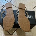 Badgley Mischka  Natalee Silver Flat Sandal Bridal Wedding Prom 9 Crystal Pearl Photo 4