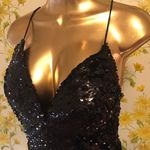 Sequined mini dress black size M Black Sequin V Photo 7