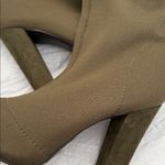 Bamboo  Olive Over the Knee Stretch Sock Boots Photo 2
