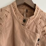 Free People  Eyelet Detail Moto Jacket Blush Pink Size 6 Photo 1