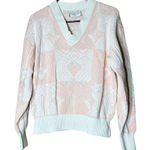 London Fog Vintage Tempo Europa By Pink White Sweater Size Medium Photo 0