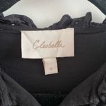 Cleobella Black Cropped Victorian Eyelet Ruffle Blouse Size Small Photo 4