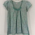 Croft & Barrow  Intimates Short Sleeve Floral Top Womens Medium Blue Photo 0